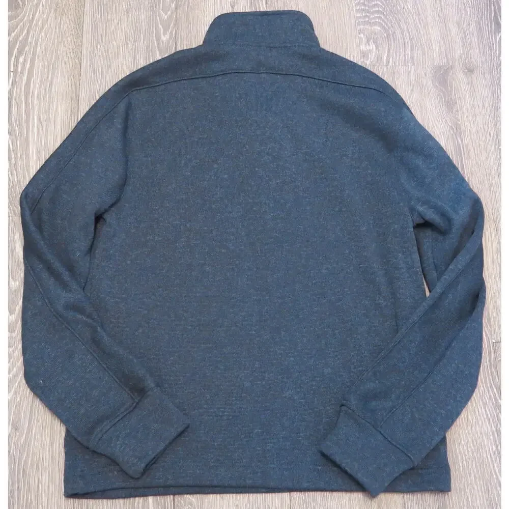 Banana Republic Quarter Zip Shirt Mock Neck Size M Men Long Sleeve Black Green